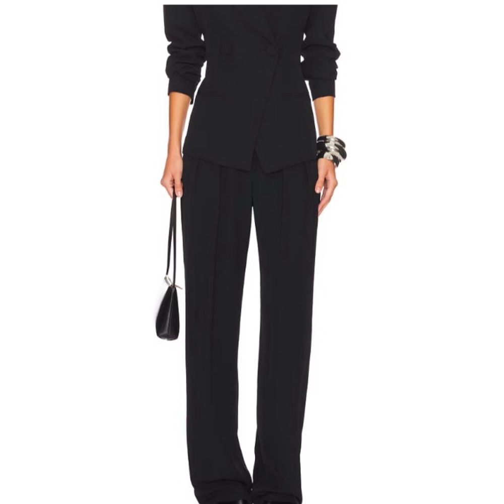The SEI x Revolve Trousers Black Silk Double Pleat in Black NEW WITH TAGS Size 0